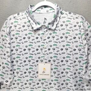 Style Driver Shirt Mens L Golf Polo World Amateur MB Athletic Novelty New